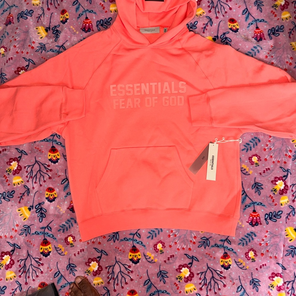 Essentials Bright Coral Hoodie